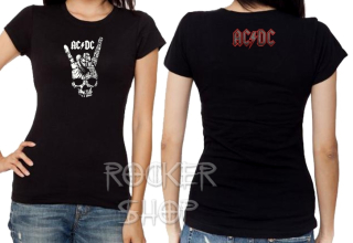 Tričko AC/DC dámske-Skull