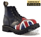 Topánky STEEL-6 dierkové UK Flag