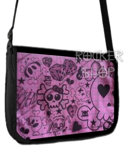 Taška SKULL BOW-Pink Drawings