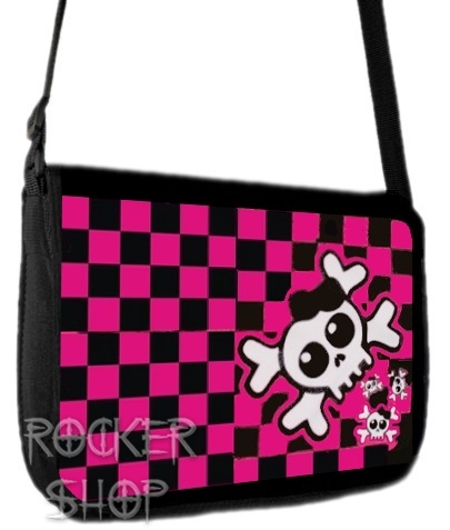 Taška SKULL BOW-Magenta Cubes