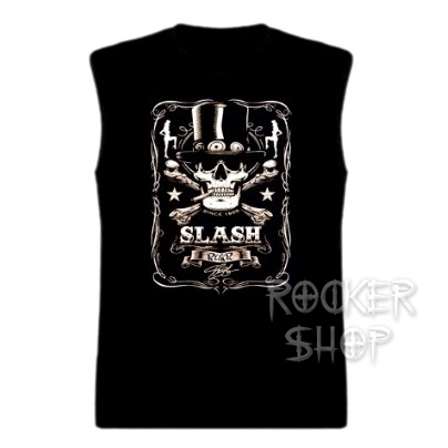 Tričko SLASH pánske-Top Hat Skull/bez rukávov