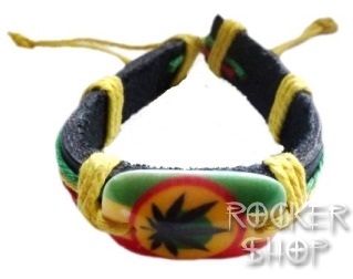 Náramok RASTA-Ganja Circle Button 