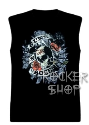 Tričko GUNS N´ROSES pánske-Skull And Roses/bez rukávov
