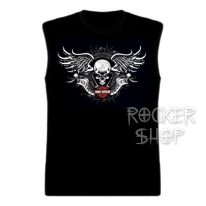 Tričko HARLEY DAVIDSON pánske-Skull/bez rukávov
