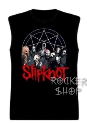 Tričko SLIPKNOT pánske-Band In Logo/bez rukávov
