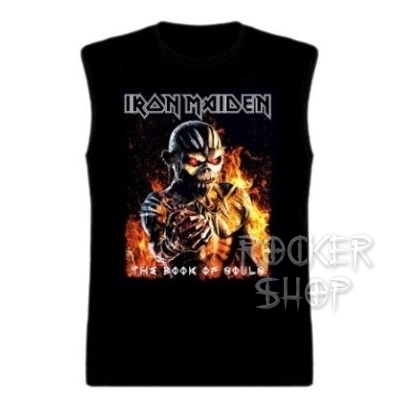 Tričko IRON MAIDEN pánske-Book Of Souls Flames/bez rukávov