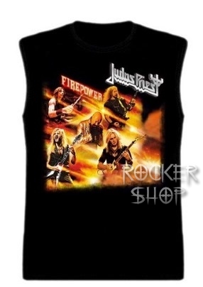 Tričko JUDAS PRIEST pánske-Firepower Band/bez rukávov