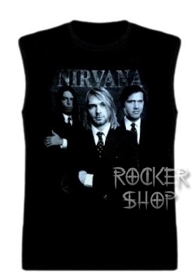 Tričko NIRVANA pánske-Band BW/bez rukávov