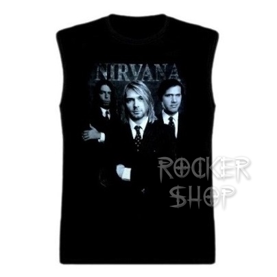 Tričko NIRVANA pánske-Band BW/bez rukávov