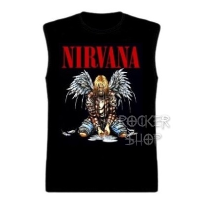 Tričko NIRVANA pánske-Kurt Cobain Wings/bez rukávov