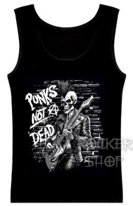 Tričko PUNKS NOT DEAD dámsky top-Guitar BW