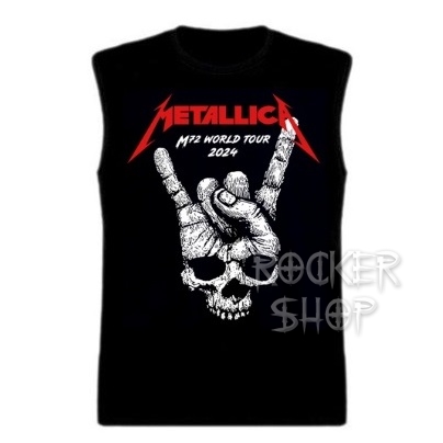 Tričko METALLICA pánske-M72 World Tour Skull/bez rukávov