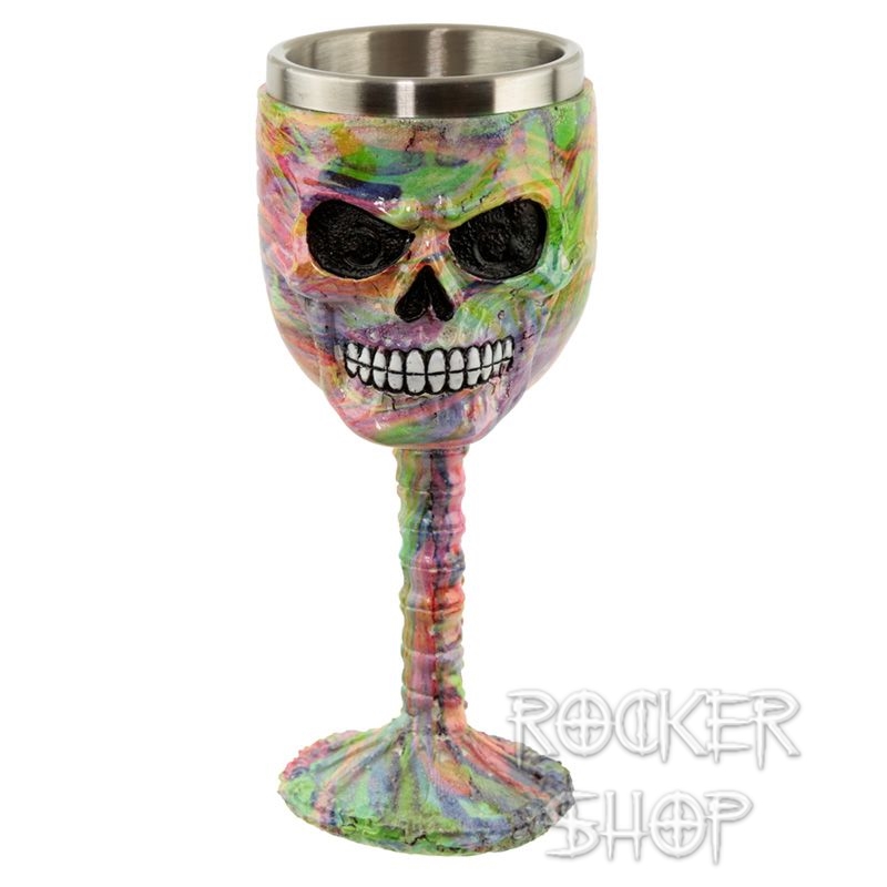 Pohár SKULL RAINBOW MARBLE