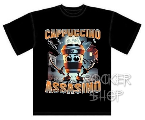 Tričko ITALIAN BRAINROT pánske-Cappuccino Assasino