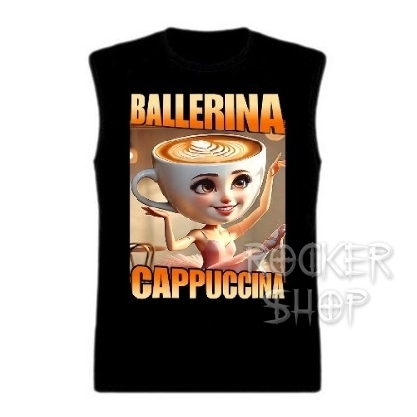 Tričko ITALIAN BRAINROT pánske-Ballerina Cappuccina/bez rukávov