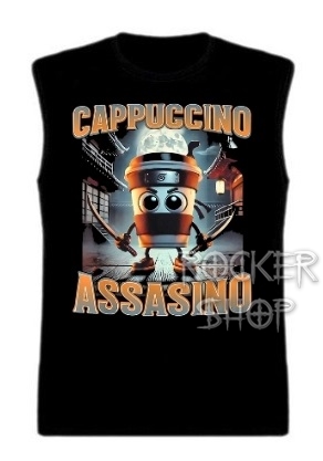 Tričko ITALIAN BRAINROT pánske-Cappuccino Assasino/bez rukávov