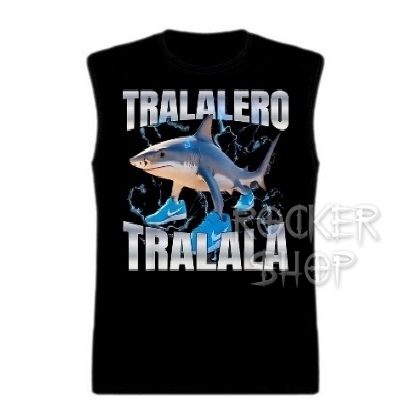 Tričko ITALIAN BRAINROT pánske-Tralalero Tralala/bez rukávov