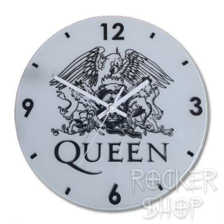 Nástenné hodiny QUEEN sklenené-Logo