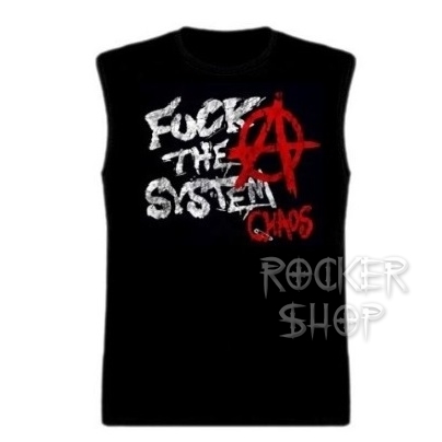 Tričko FUCK THE SYSTEM pánske-Chaos/bez rukávov