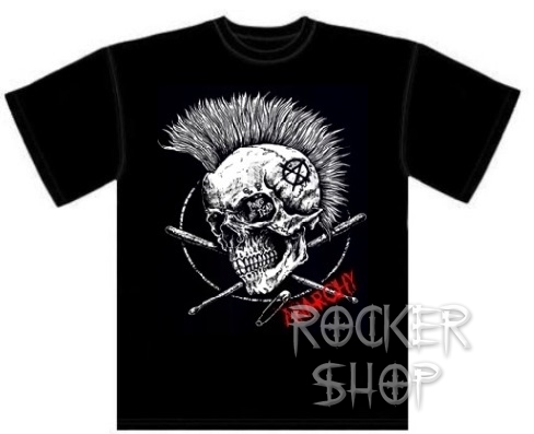 Tričko PUNKS NOT DEAD pánske-Anarchy Skull