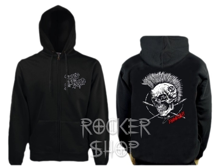 Mikina PUNKS NOT DEAD pánska-Anarchy Skull