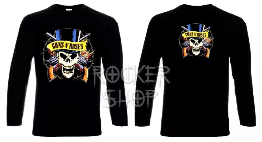 Tričko GUNS N´ROSES pánske-Top Hat Skull/dlhý rukáv