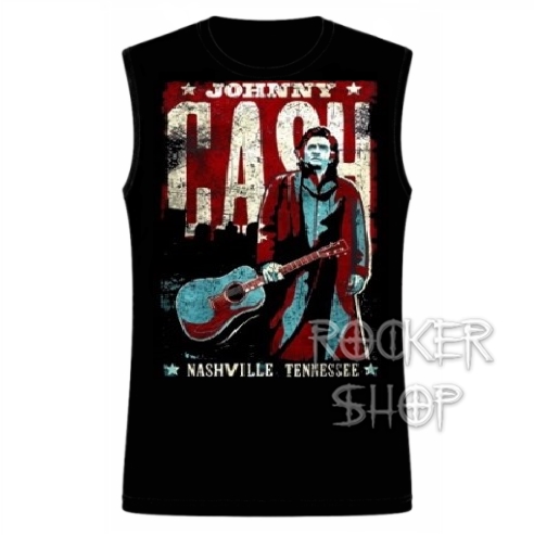 Tričko JOHNNY CASH pánske-Nashville Tennessee/bez rukávov