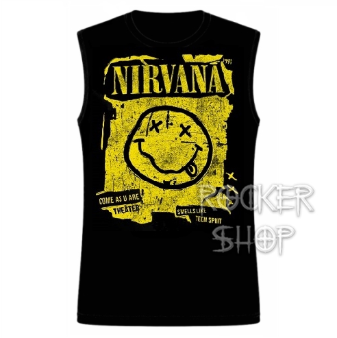 Tričko NIRVANA pánske-Smiley/bez rukávov