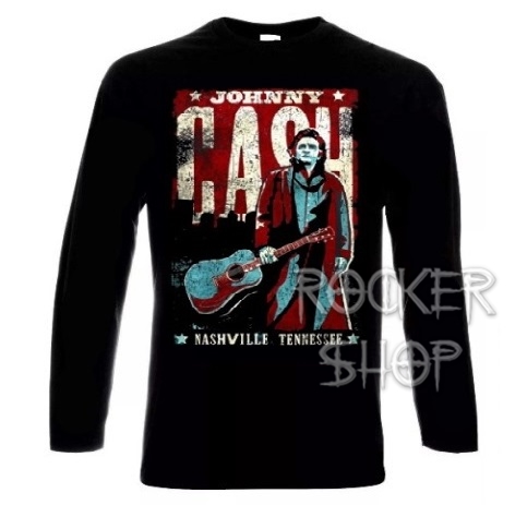 Tričko JOHNNY CASH pánske-Nashville Tennessee/dlhý rukáv 