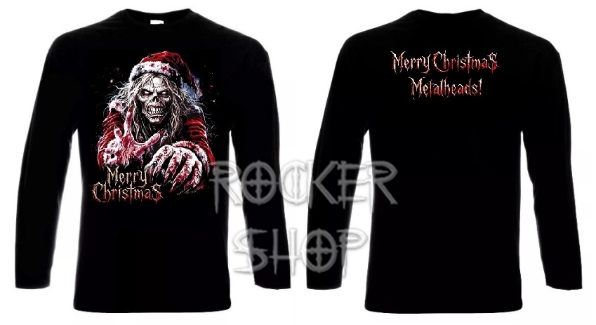 Tričko MERRY CHRISTMAS  METALHEADS! pánske/dlhý rukáv
