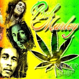 Nálepka BOB MARLEY-Cannabis
