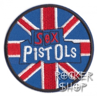 Nášivka SEX PISTOLS nažehľovacia-UK Flag Round