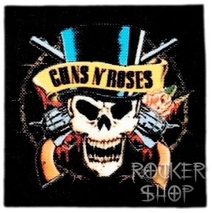 Nášivka GUNS N´ROSES foto-Top Hat Skull