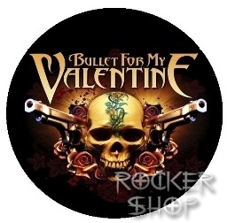 Odznak BULLET FOR MY VALENTINE-Skull And Pistols