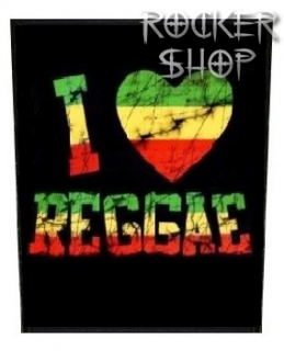 Nášivka I LOVE REGGAE chrbtová