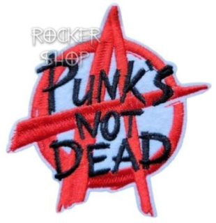 Nášivka PUNKS NOT DEAD nažehľovacia-Red A