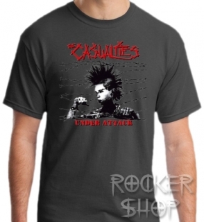 Tričko CASUALTIES pánske-Under Attack Red Logo/Grey