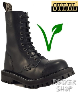 Topánky STEEL-10 dierkové čierne Vegan