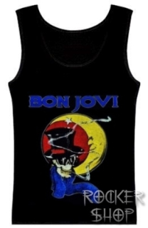 Tričko BON JOVI dámsky top-Smoking Skull