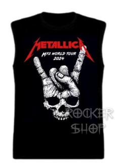 Tričko METALLICA pánske-M72 World Tour Skull/bez rukávov