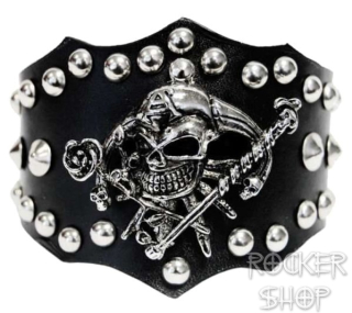 Náramok JOKER SKULL WITH CHAINS