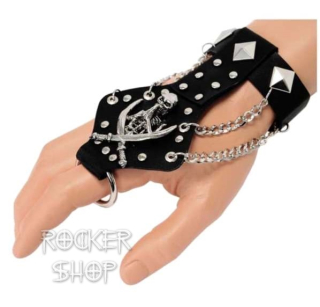 Náramok FINGER RING SKELETON WITH SABER