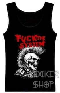 Tričko FUCK THE SYSTEM dámsky top-Skull