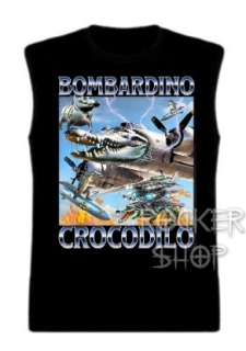 Tričko ITALIAN BRAINROT pánske-Bombardino Crocodilo/bez rukávov