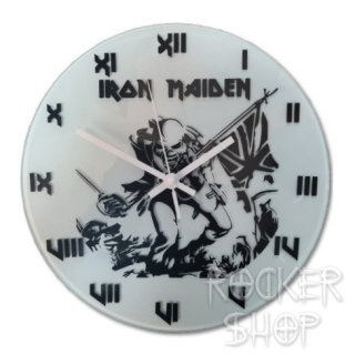 Nástenné hodiny IRON MAIDEN sklenené-Trooper