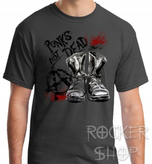 Tričko PUNKS NOT DEAD pánske-Boots/Grey