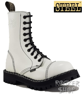Topánky STEEL-10 dierkové biele