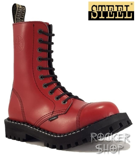 Topánky STEEL-10 dierkové červené