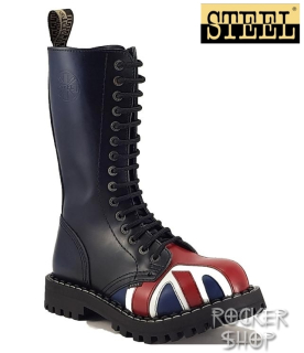 Topánky STEEL-15 dierkové UK Flag